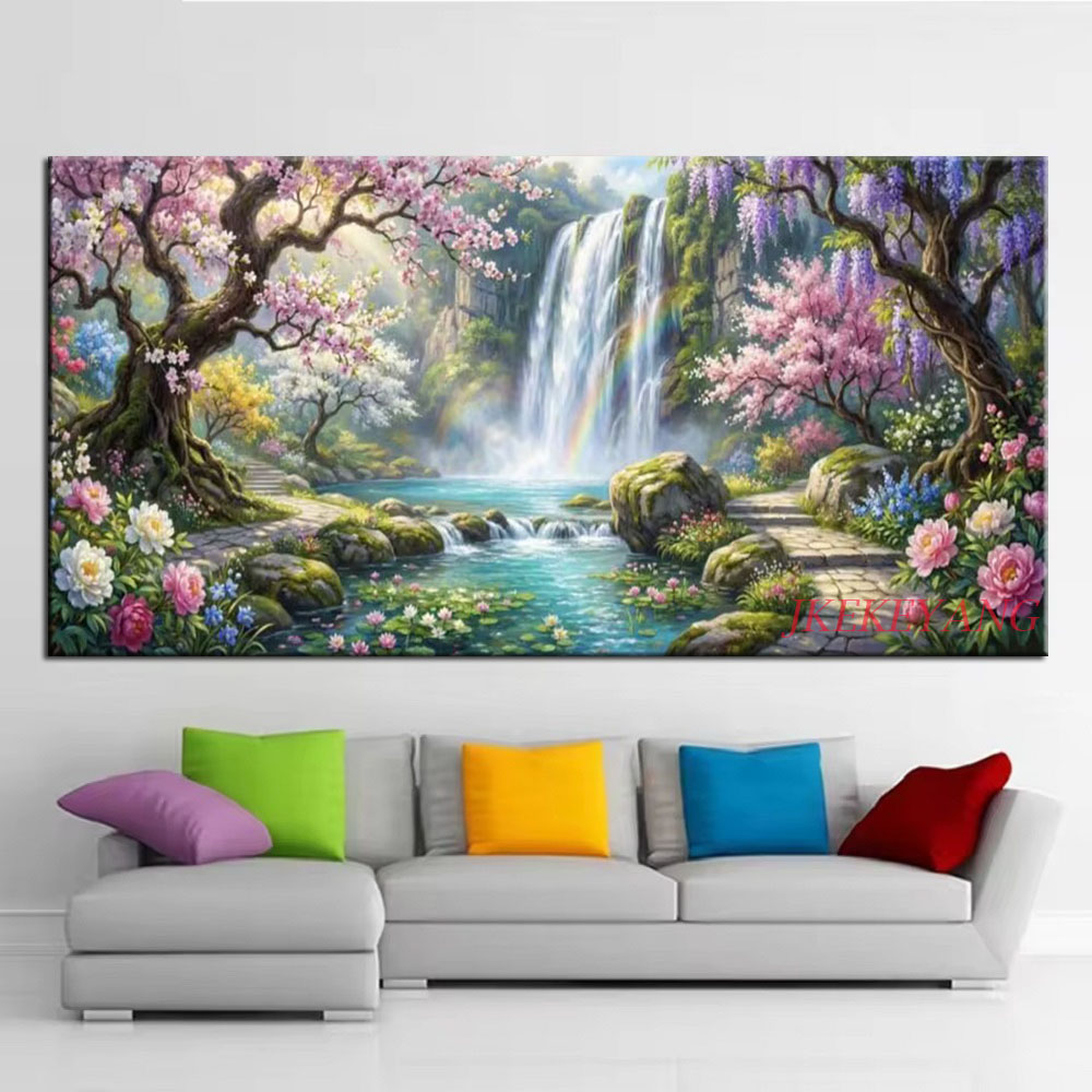 Photo Mosaic Print - Peinture Diamant DIY Paysage Cascade et