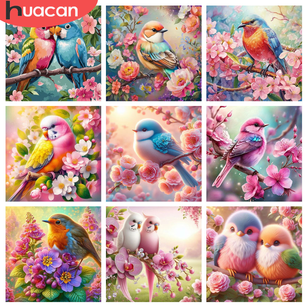 Photo Mosaic Print - HUACAN diamant peinture oiseau fleur Animal