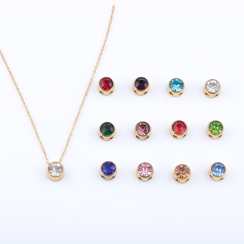 Birth Flower Necklace - Colliers pendentif en acier inoxydable pour