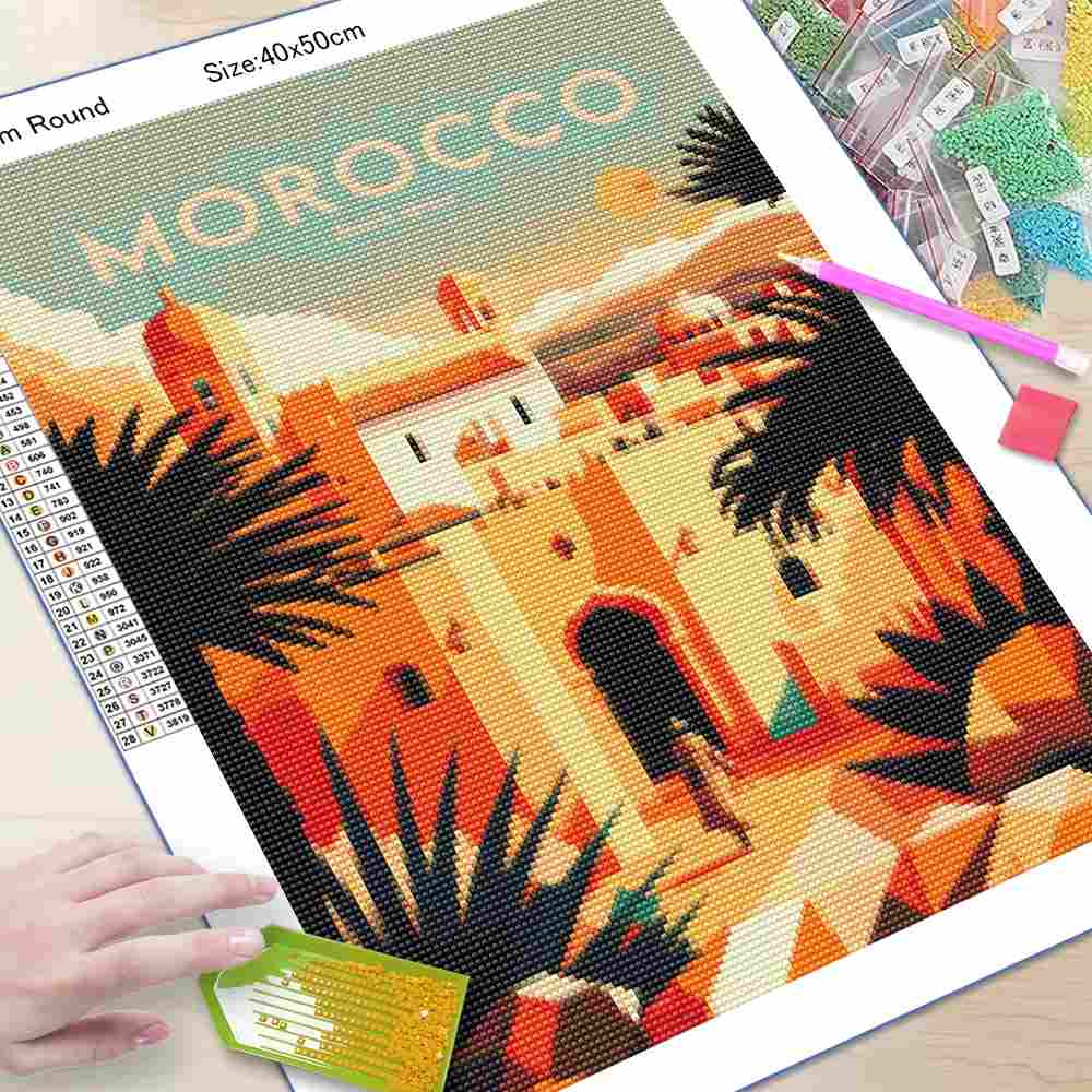 Peinture au diamant, thème fle - Photo Mosaic Print avis et prix